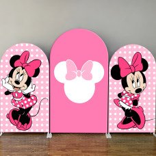 Minnie Mouse Pink Theme Arch Backdrop Cover for Girl Birthady Party